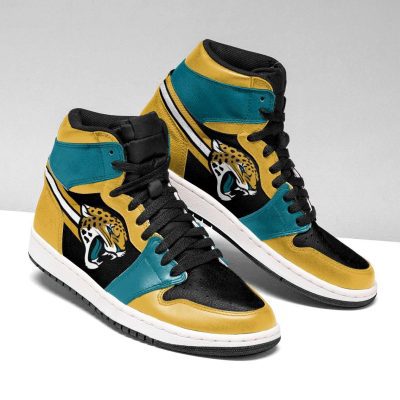 NFL Jacksonville Jaguars Gold Black Air Jordan 1 High Sneakers V2