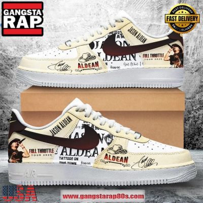 Jason Aldean Full Throttle Tour 2025 Air Force 1 Running Sneakers Shoes