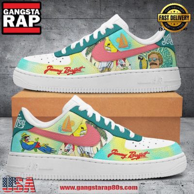 Jimmy Buffett Living Life Like A Song Air Force 1 Running Sneakers Shoes
