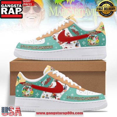 Jimmy Buffett Margaritaville It's 5 O'Clock Somewhere Air Force 1 Running Sneakers