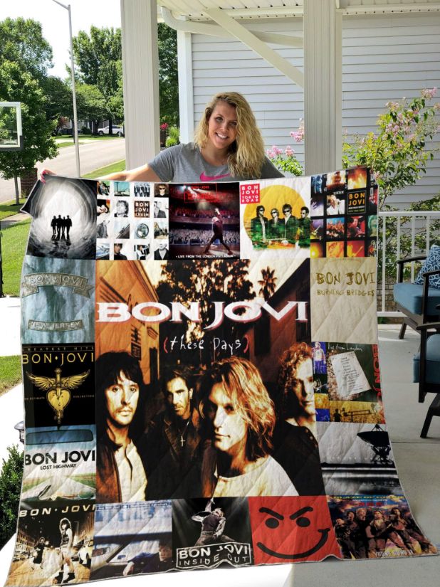 Bon Jovi Quilt Blanket V4 Bon Jovi Quilt Blanket V4