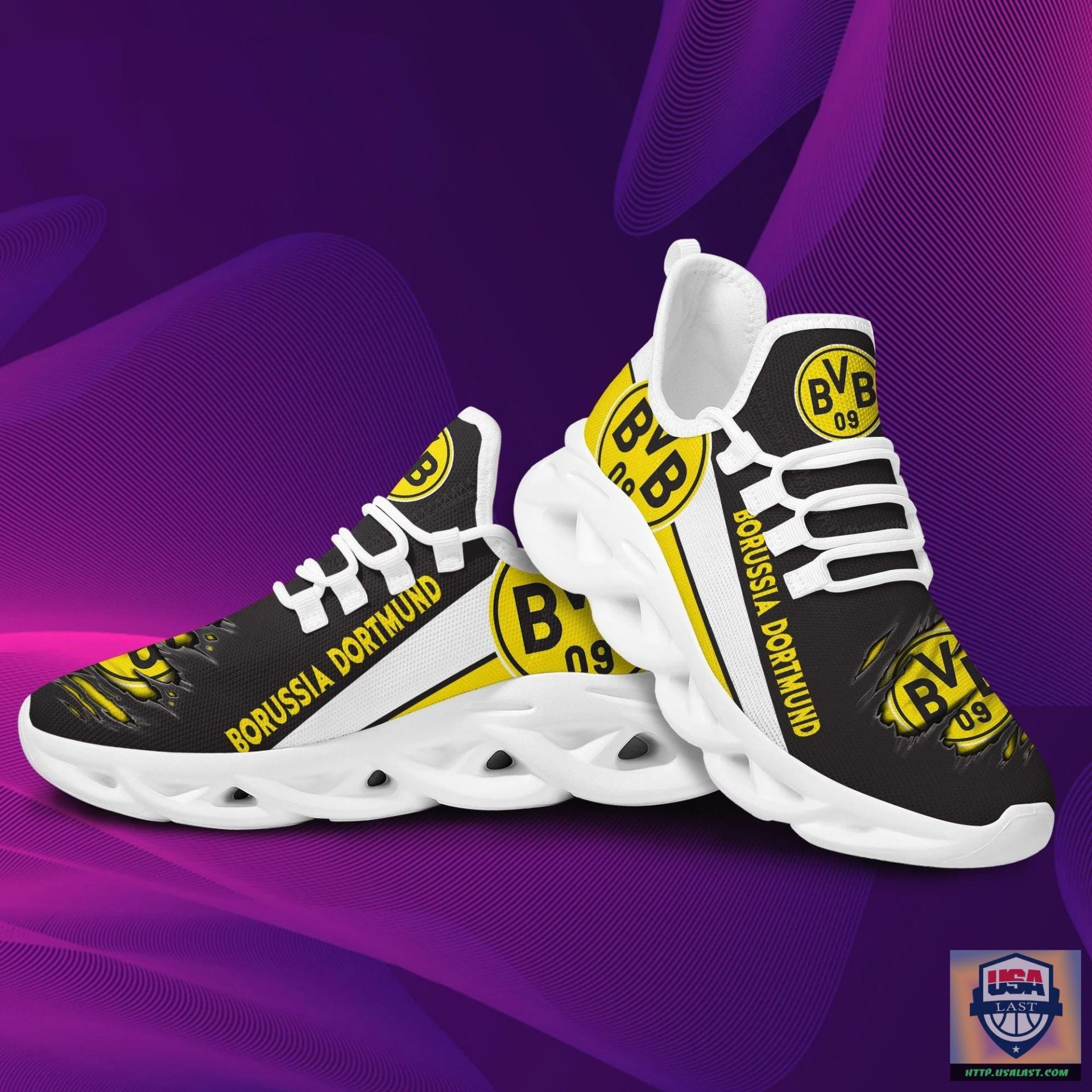 Borussia Dortmund Black Yellow Scratch Max Soul Shoes Borussia Dortmund Black Yellow Scratch Max Soul Shoes