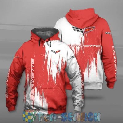 Chevrolet Corvette Red White Pullover Hoodie V6