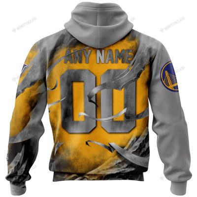 NBA Golden State Warriors Custom Name Number Skull Pullover Hoodie