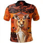 Indigenous Australian Aboriginal Polo Shirt Kangaroo Spirit Dreaming