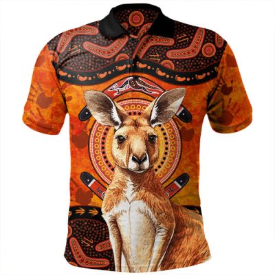 Indigenous Australian Aboriginal Polo Shirt Kangaroo Spirit Dreaming
