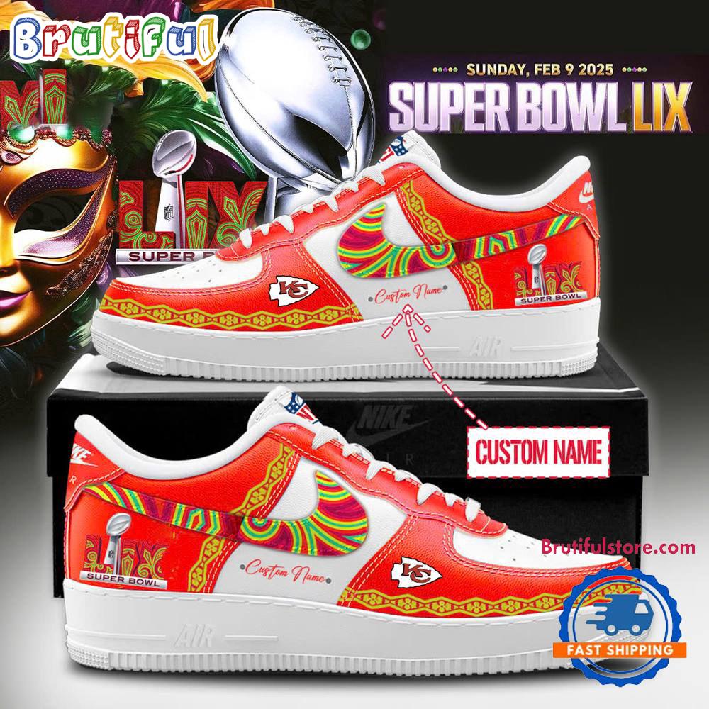 Kansas City Chiefs Super Bowl LIX Special Edition Air Force 1 Shoes Sneaker Kansas City Chiefs Super Bowl LIX Special Edition Air Force 1 Shoes Sneaker