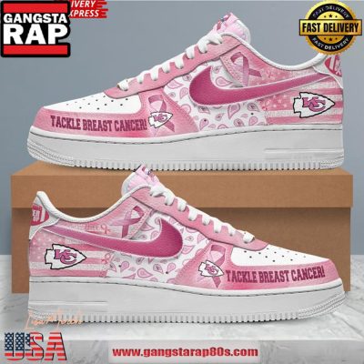Kansas City Chiefs Tackle Breast Cancer Air Force 1 Running Sneakers Shoes