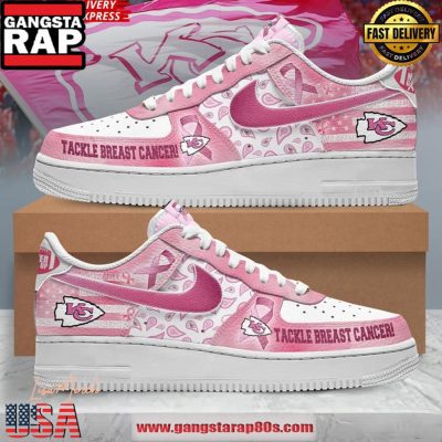 Kansas City Chiefs Tackle Breast Cancer Air Force 1 Running Sneakers Shoes