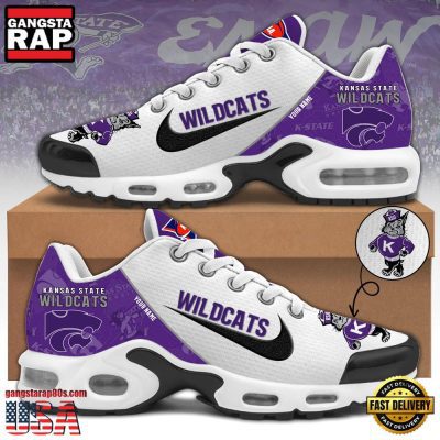 NCAA Custom Name Kansas State Wildcats Football Mascot Symbol Air Max Plus Shoes Running Sneakers
