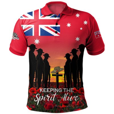 Australia Polo Shirt - Anzac Day Australian Red Ensign