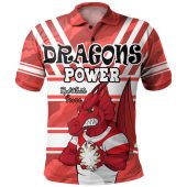 St. George Illawarra Dragons Custom Polo Shirt - St. George Illawarra Dragons For Life With Aboriginal Style Polo Shirt