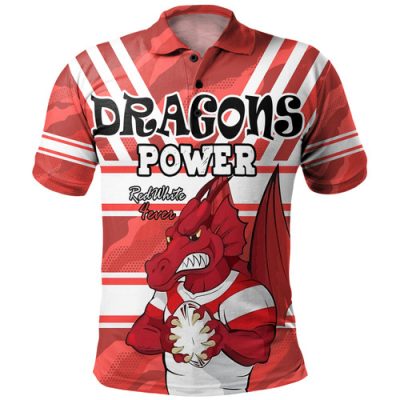 St. George Illawarra Dragons Custom Polo Shirt - St. George Illawarra Dragons For Life With Aboriginal Style Polo Shirt