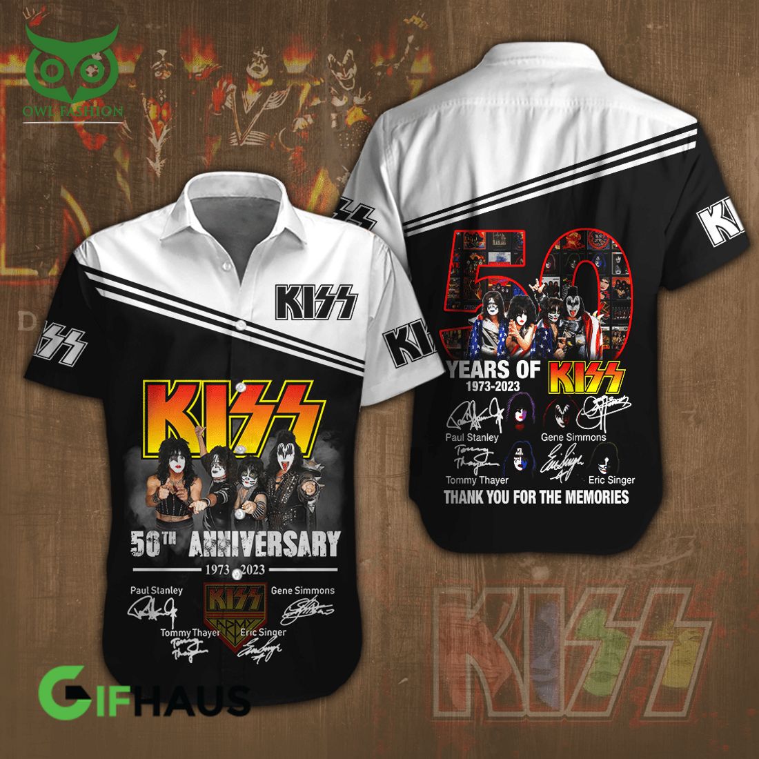 Kiss Band 50th Anniversary Hawaiian Shirt Kiss Band 50th Anniversary Hawaiian Shirt