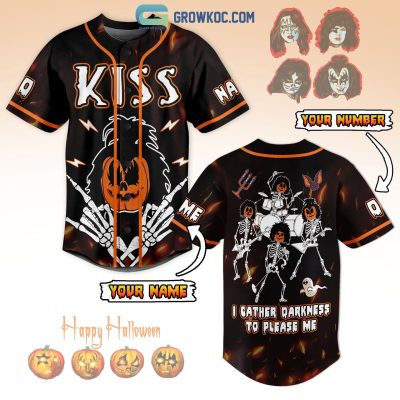 Kiss Custom Name Number I Gather Darkness To Please Me Baseball Jersey