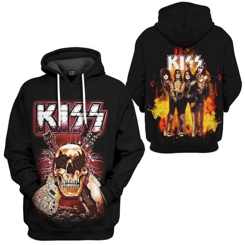 Kiss Black Flame Pullover Hoodie Kiss Black Flame Pullover Hoodie
