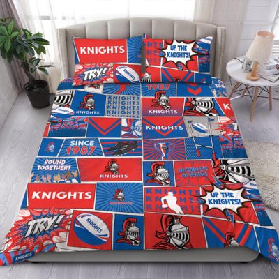 Newcastle Knights Bedding Set - Team Of Us Die Hard Fan Supporters Comic Style