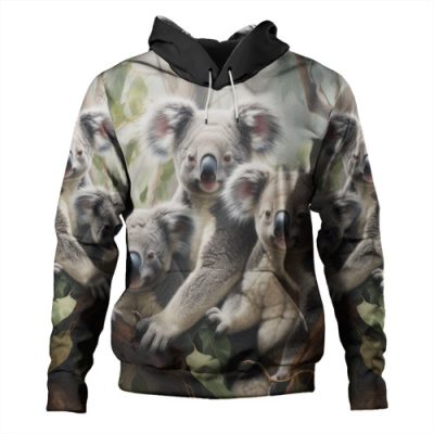 Australia Koala Hoodie - Three Koalas with Gum Trees Ver2 Hoodie