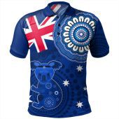 Australia Polo Shirt Flag With Koala Aboriginal