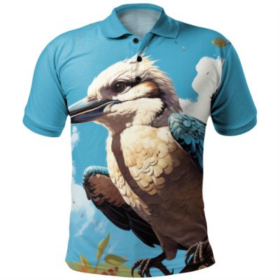 Australia Kookaburra Polo Shirt - Kookaburra Blue Background Polo Shirt