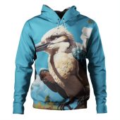 Australia Kookaburra Hoodie - Kookaburra Blue Background Hoodie