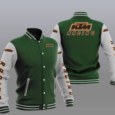KTM Motorcycles Green White Baseball Jacket KTM Motorcycles Green White Baseball Jacket