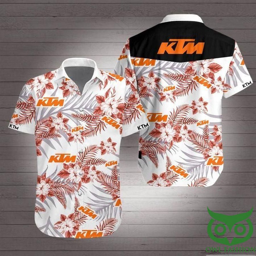 KTM Motorcycles Tropical Flower Hawaiian Shirt KTM Motorcycles Tropical Flower Hawaiian Shirt