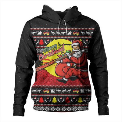 Australia Hoodie Aboriginal Didgeridoo Santa Christmas