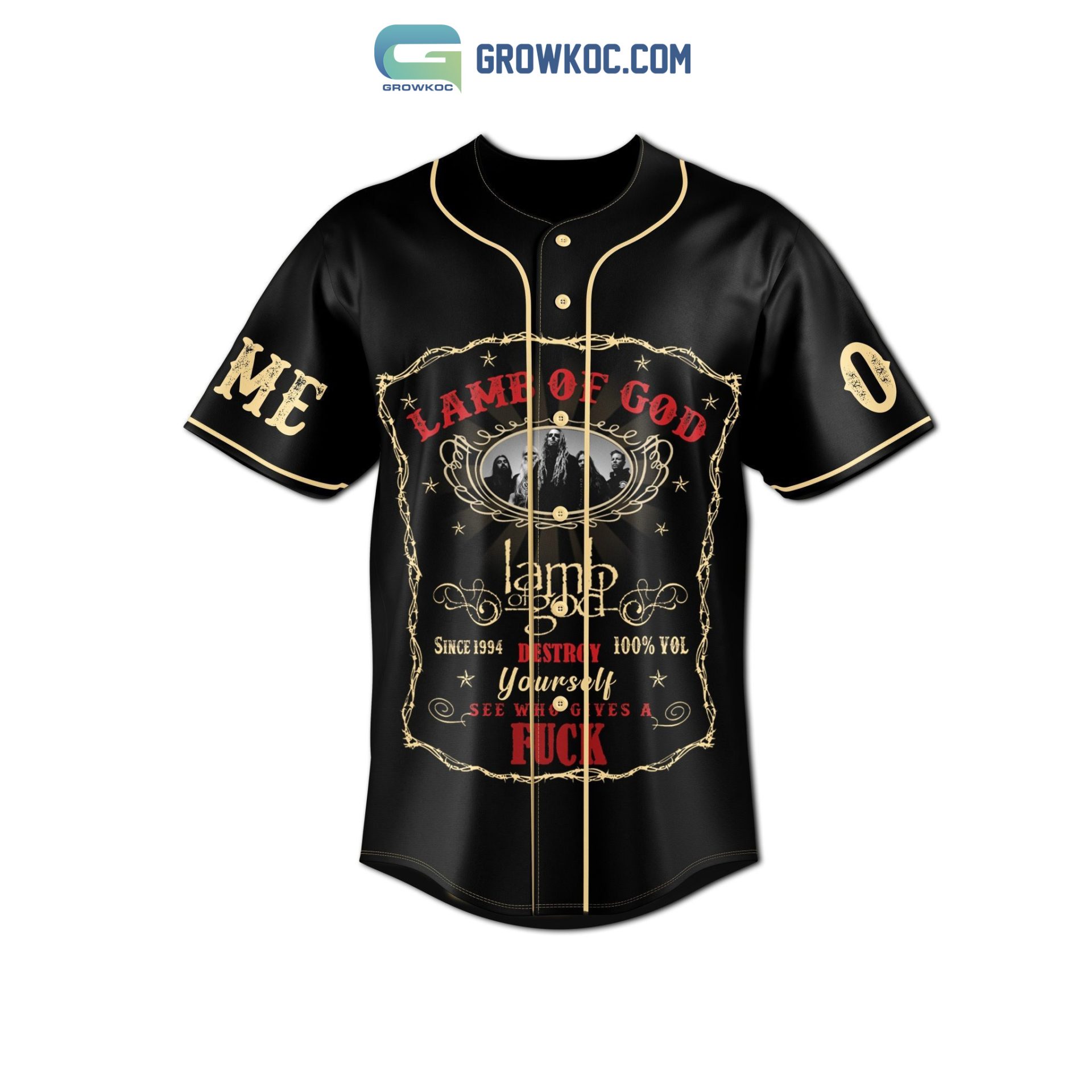 Lamb of God Custom Name Number Destroy Yourself Baseball Jersey Lamb of God Custom Name Number Destroy Yourself Baseball Jersey