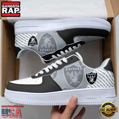 NFL Las Vegas Raiders Basic Pattern Football New Design Air Force 1 Running Sneakers Shoes