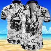 Led Zeppelin White Hawaiian Shirt