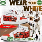 Limited Cleveland Browns Wear your White Air Jordan 1 Shoes high top