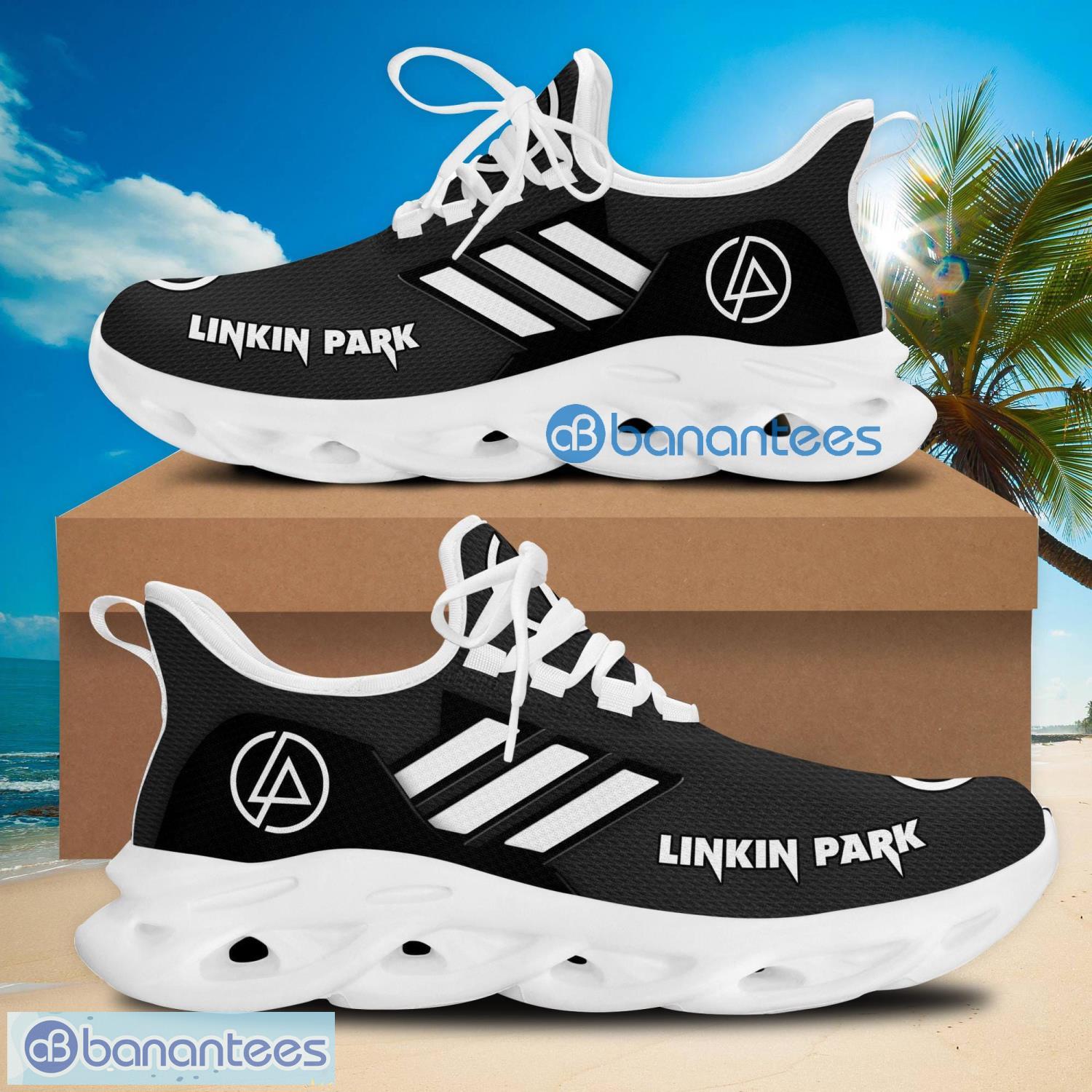 Linkin Park Black White Stripes Max Soul Shoes Linkin Park Black White Stripes Max Soul Shoes