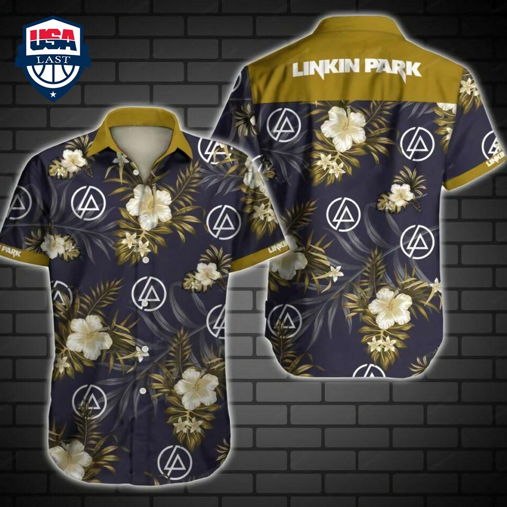 Linkin Park Tropical Yellow Flower Hawaiian Shirt Linkin Park Tropical Yellow Flower Hawaiian Shirt