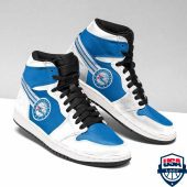 NBA Philadelphia 76ers White Blue Air Jordan 1 High Sneakers