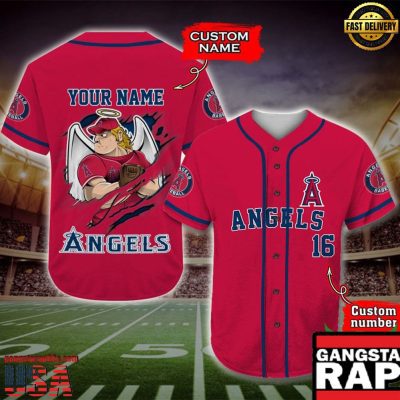 Los Angeles Angels Baseball Jersey MLB Custom Name Number - MLB Fan Gifts