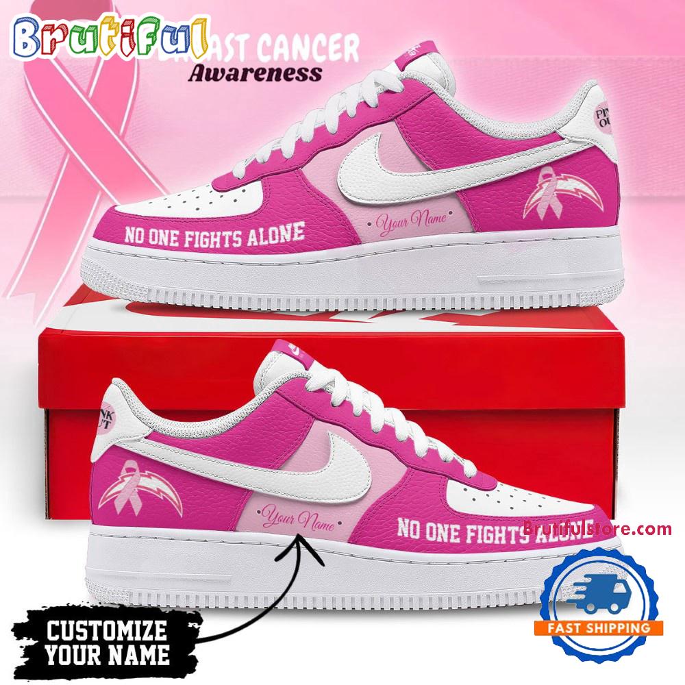 Los Angeles Chargers Breast Cancer Awareness October Air Force 1 Shoes Sneaker Los Angeles Chargers Breast Cancer Awareness October Air Force 1 Shoes Sneaker