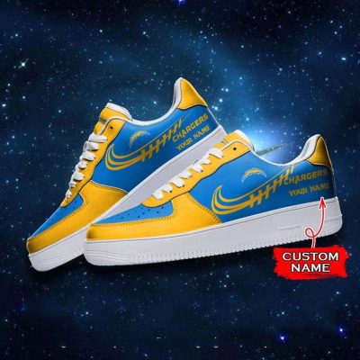 NFL Custom Name Los Angeles Chargers Super Bowl Air Force 1 Sneaker Shoes