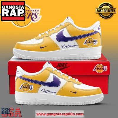 Los Angeles Lakers Custom Name Air Force 1 Sneakers Running Sneakers Shoes