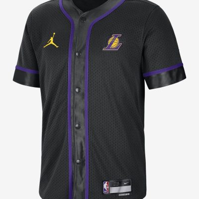 NBA Los Angeles Lakers Black Baseball Jersey V2