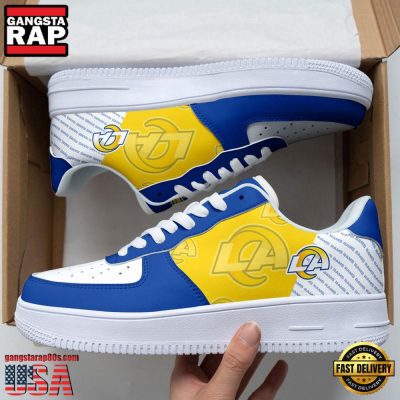 NFL Los Angeles Rams Basic Pattern Football New Design Air Force 1 Running Sneakers Shoes