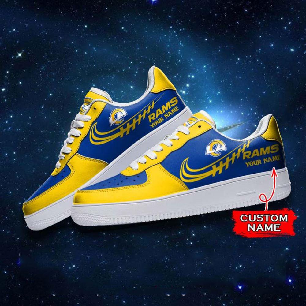 NFL Custom Name Los Angeles Rams Super Bowl Air Force 1 Sneaker Shoes NFL Custom Name Los Angeles Rams Super Bowl Air Force 1 Sneaker Shoes
