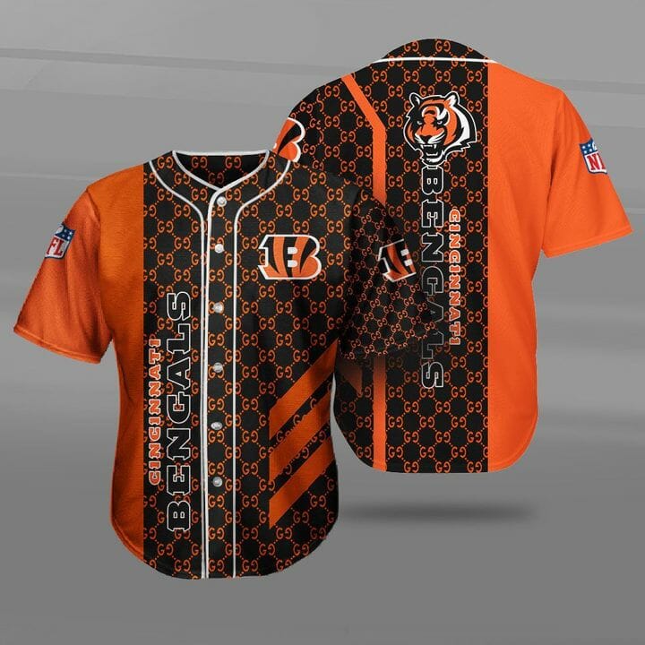 NFL Cincinnati Bengals GC Orange Black Baseball Jersey NFL Cincinnati Bengals GC Orange Black Baseball Jersey