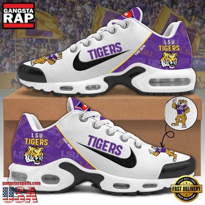 NCAA Custom Name Lsu Tigers Football Mascot Symbol Air Max Plus Shoes Running Sneakers