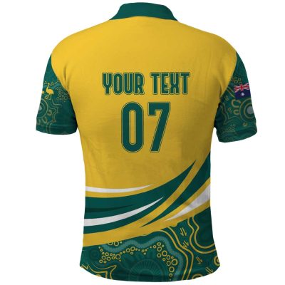 Australia 2024 Olympics Custom Polo Shirt Rise of the Roos Aboriginal Style