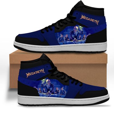 Megadeth Black Blue Air Jordan 1 High Sneakers