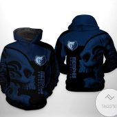 NBA Memphis Grizzlies Navy Blue Skull Pullover Hoodie V7