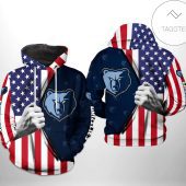 NBA Memphis Grizzlies US Flag Pullover Hoodie V2