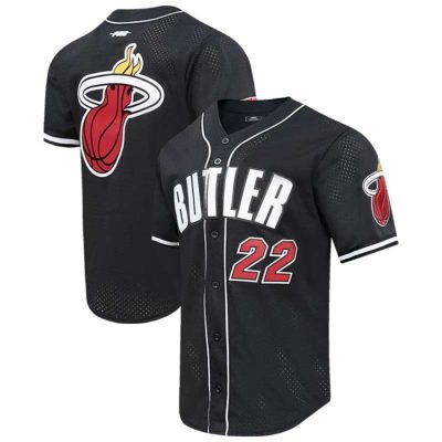 NBA Miami Heat Butler 22 Black Baseball Jersey