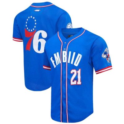 NBA Philadelphia 76ers Custom Name Number Blue Baseball Jersey